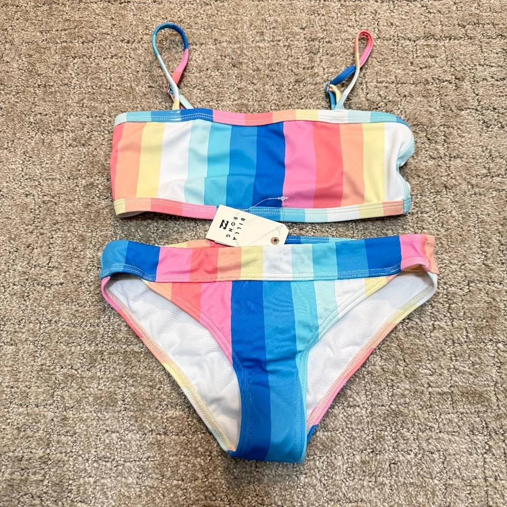 Billabong Girls Colorful Striped Block Bikini Set